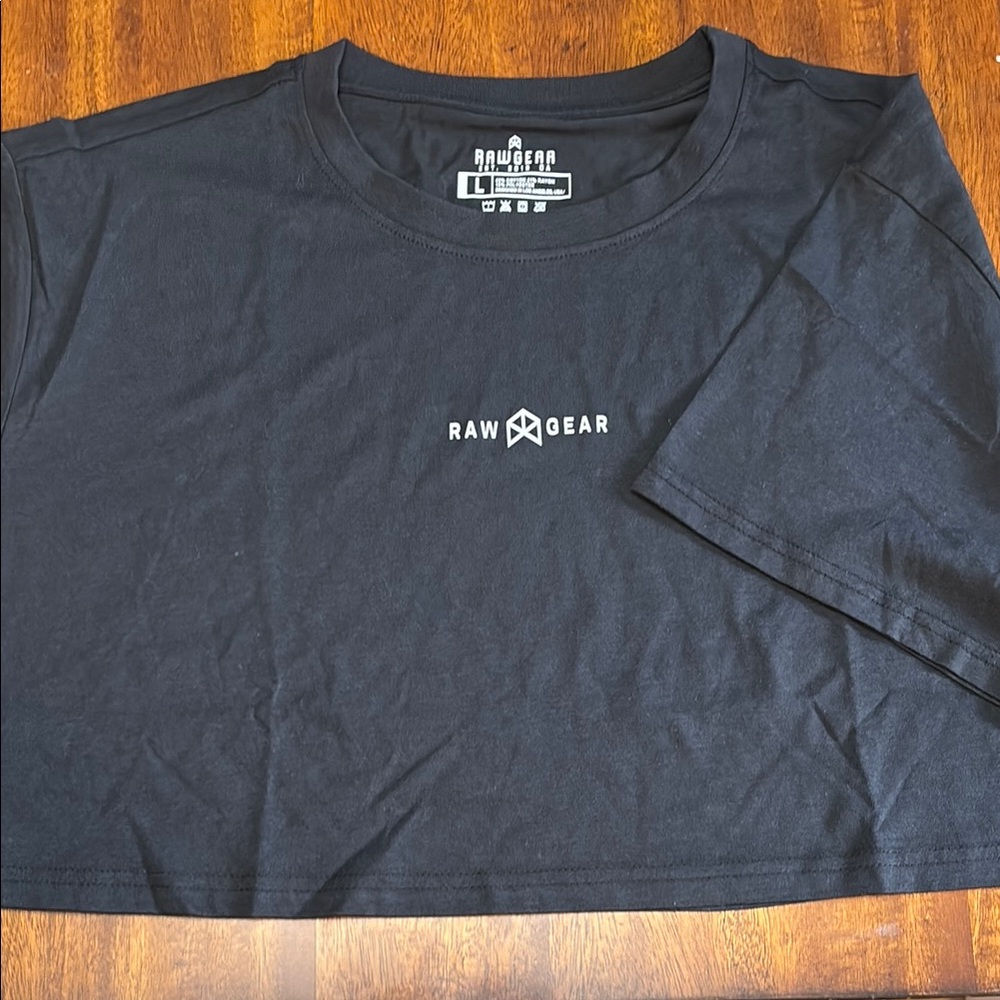 Rawgear Black Crop Top with Crew Neck Design